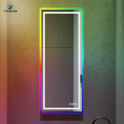 Sérhannaðar baðherbergi RGB LED lýsingarspegill
